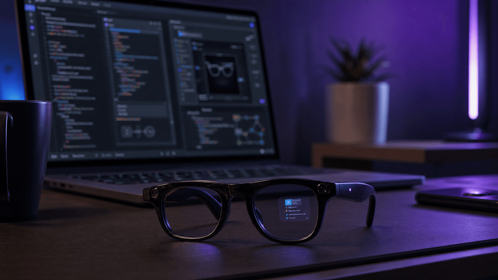 Realistický cover pro článek o Meta Ray-Ban Display jako platformě pro AI aplikace